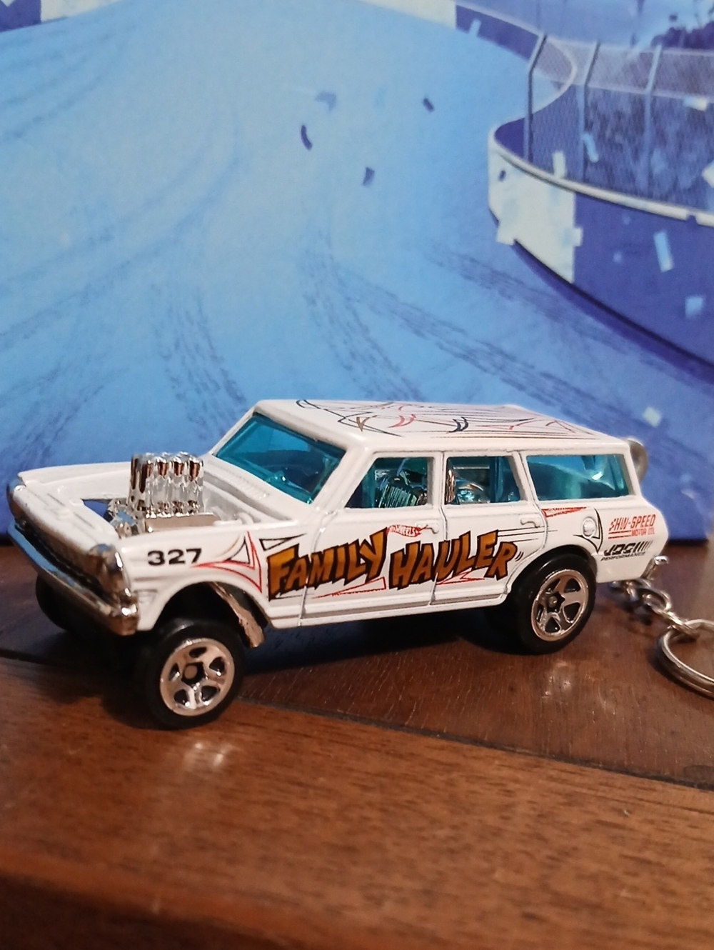 Family Hauler White 64 NOVA GASSER Die-Cast Toy Wagon - KEYCHAIN